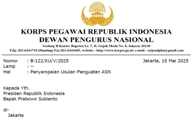 Penyampaian Usulan Penguatan ASN ( Usia Pensiun ASN diperpanjang )