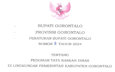 PEDOMAN TATA NASKAH DINAS DI LINGKUNGAN PEMERINTAH KABUPATEN GORONTALO