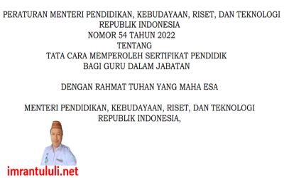 TATA CARA MEMPEROLEH SERTIFIKAT PENDIDIK BAGI GURU DALAM JABATAN
