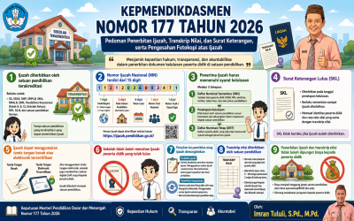 KEPMENDIKDASMEN NO 177 TAHUN 2026 TENTANG PEDOMAN PENERBITAN IJAZAH, TRANSKRIP NILAI, DAN SURAT KETERANGAN, SERTA PENGESAHAN FOTOKOPI ATAS IJAZAH